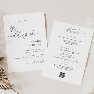 Delikate Kalligraphie in einer modernen Hochzeit Einladung