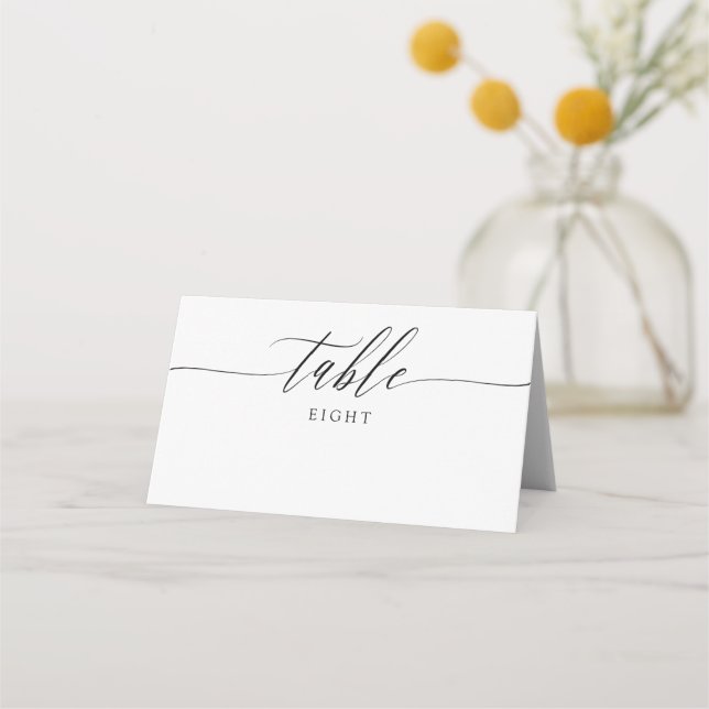 Delikate kalligraphische Namen & Hochzeitsplatz Ca Platzkarte (Vorderseite)