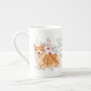 Delikate Knochen-China CORGI Mommy Birthday Tasse
