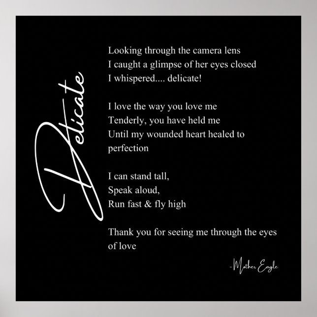 Delikate Liebe Gedicht Poetry Mauer Posterdekor Poster (Vorne)