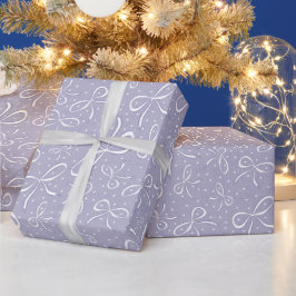 Delikate Lila Coquette Bows Geschenkpapier