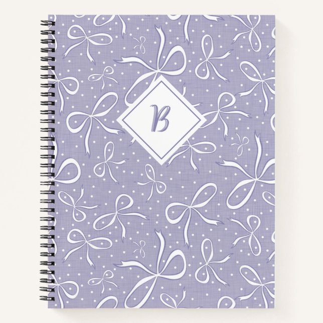 Delikate Lila Coquette Bows Notizbuch (Vorderseite)