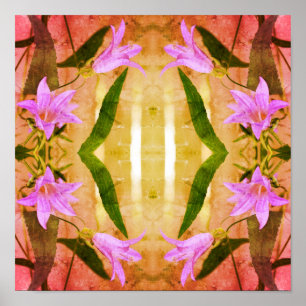 Delikate Lila Lily-Blume gestörte Kunst Poster