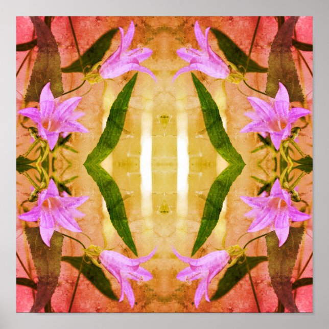 Delikate Lila Lily-Blume gestörte Kunst Poster (Vorne)