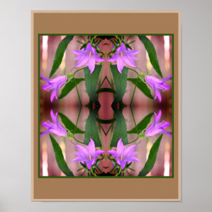Delikate Lila Lily-Blume Spiegeln Abstrakt Poster