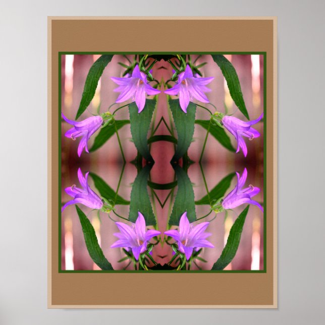 Delikate Lila Lily-Blume Spiegeln Abstrakt Poster (Vorne)
