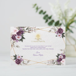 Delikate Lila Pink Peony Blume Heilige Kommune Dankeskarte