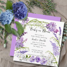 Delikate Lilac- und Lila Florals Babydusche