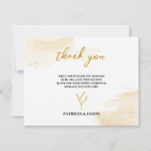 Delikate lineare Blätter Hochzeit Dankeschön-Karte