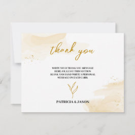 Delikate lineare Blätter Hochzeit Dankeschön-Karte Dankeskarte