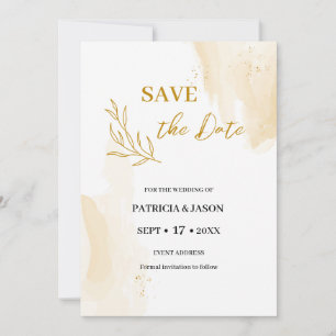Delikate lineare Blätter Save the Date