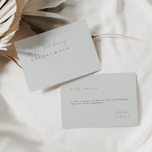 Delikate Minimal Elegante Bridesmaid Vorschlag Car Einladung