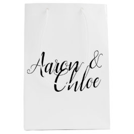 Delikate Minimalistische Kalligrafie-Hochzeit Mittlere Geschenktüte