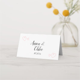Delikate Minimalistische Kalligrafie-Hochzeit Platzkarte