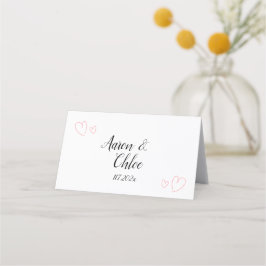 Delikate Minimalistische Kalligrafie-Hochzeit Platzkarte