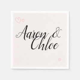 Delikate Minimalistische Kalligrafie-Hochzeit Serviette