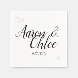 Delikate Minimalistische Kalligrafie-Hochzeit Serviette