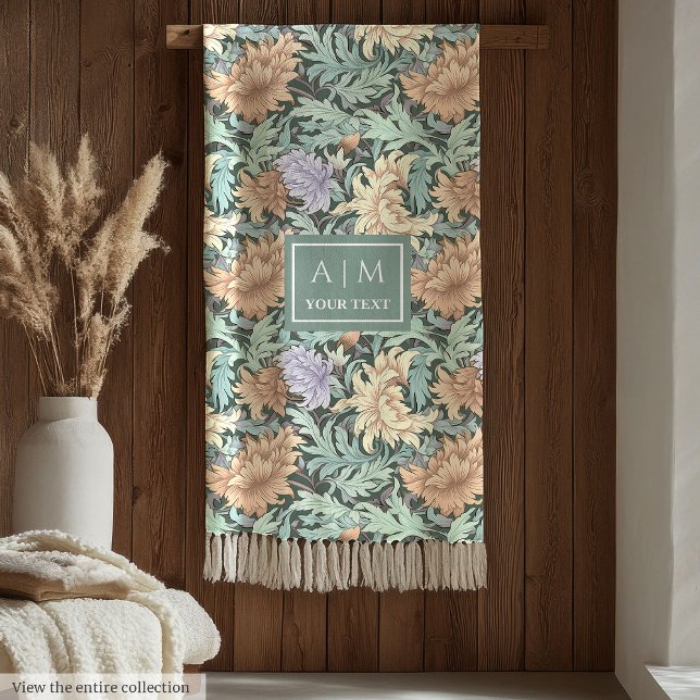 Delikate Morris Art Jugendstil Blumendecke Fleecedecke (Delicate Morris style art nouveau floral blanket)