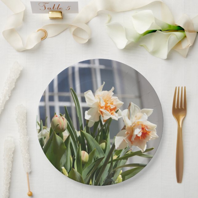 Delikate niedliche Narzissen Pappteller (Hochzeit)