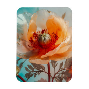 Delikate Orange-Blume Magnet