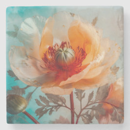 Delikate Orange-Blume Steinuntersetzer