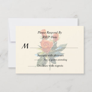 Delikate Orange Rosenknospe RSVP Karte