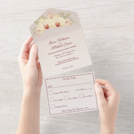 Delikate Orchid-Blume All In One Einladung