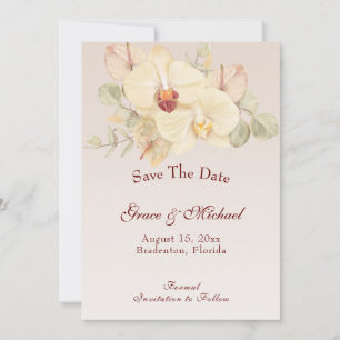 Delikate Orchid-Blume Hochzeit Save The Date