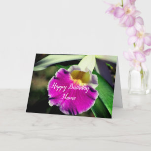 Delikate Orchid-Blume Personalisiert Geburtstag Karte