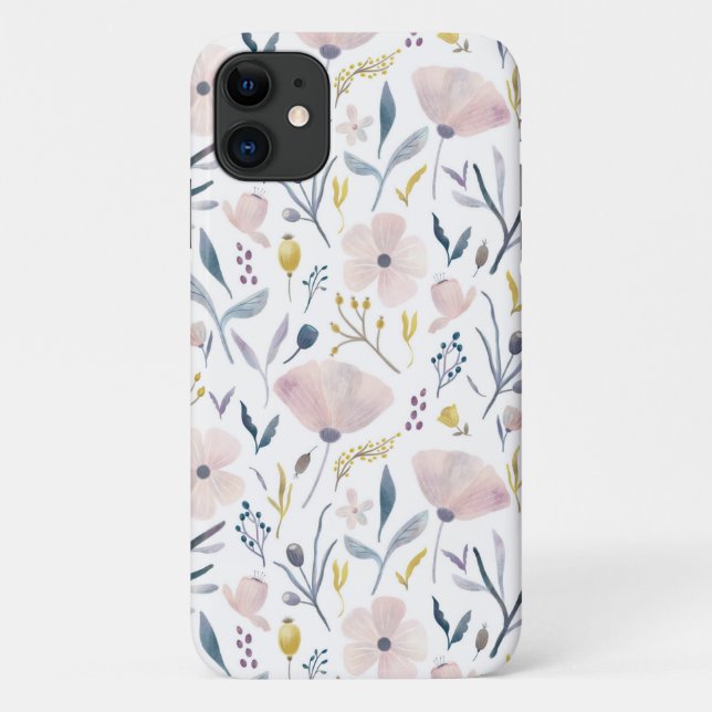 Delikate Pastel Hübsch Pink Blue Blume Feminine Case-Mate iPhone Hülle (Rückseite)