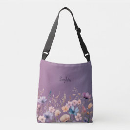 Delikate Pastel Wildblumen Frühjahr personalisiere Tragetaschen Mit Langen Trägern