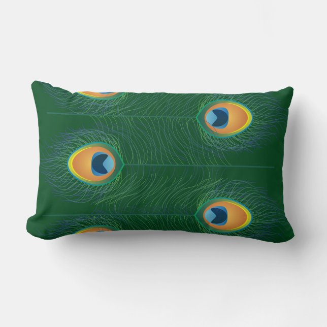 Delikate Peacock Feathers Custom Lendenkissen (Vorderseite)