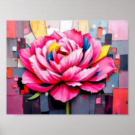 Delikate Peony im modernen Abstrakten Stil Poster