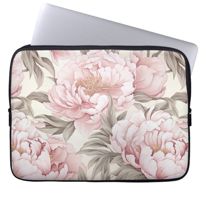 Delikate Pink Peony Electronics Bag Laptopschutzhülle (Vorderseite)