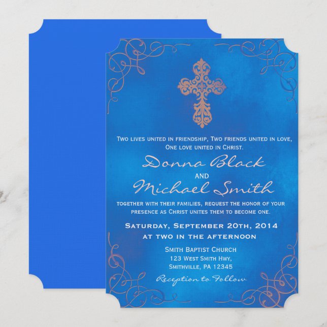 Delikate religiöse Hochzeitseinladungen Einladung (Vorne/Hinten)