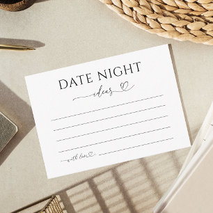 Delikate Romantische Heart Script Date Night Ideas Begleitkarte