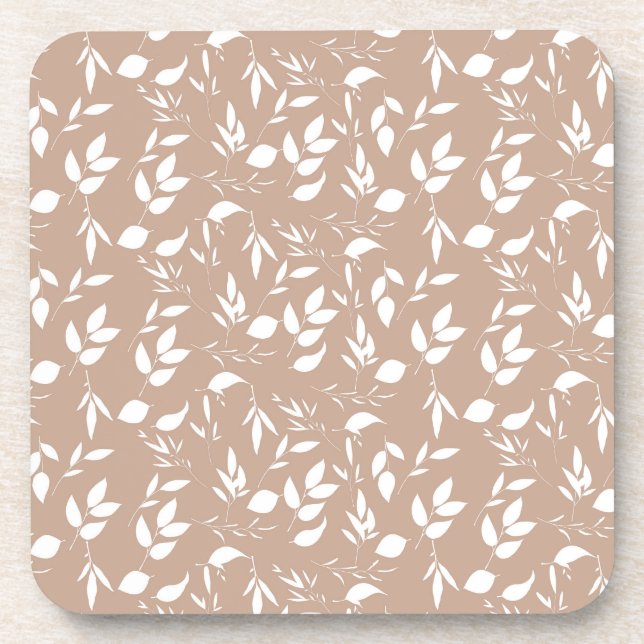 Delikate romantische Silhouette Taupe mocha Getränkeuntersetzer (Vorderseite)
