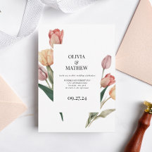 Delikate romantische Tulip Wasserfarbrahmen Hochze