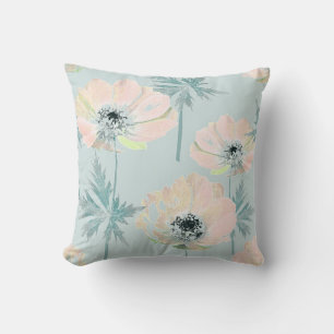 Delikate rosa Anemone. Kissen