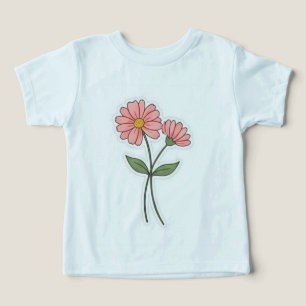Delikate rosa Blume minimalistischer T - Shirt