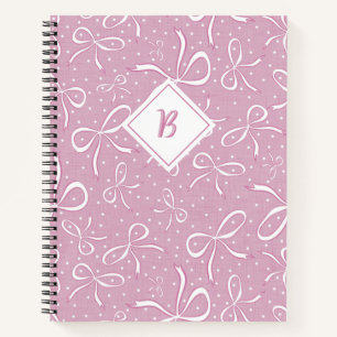 Delikate rosa Coquette Bows Notizbuch