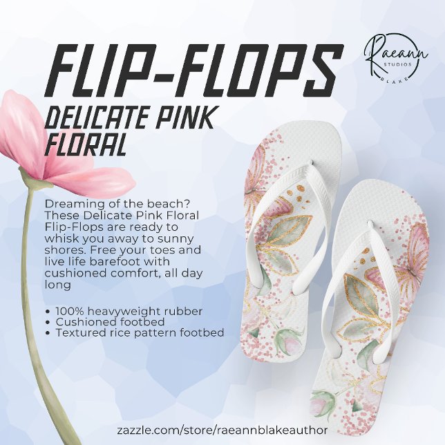 Delikate rosa florale Flip Flops (Von Creator hochgeladen)
