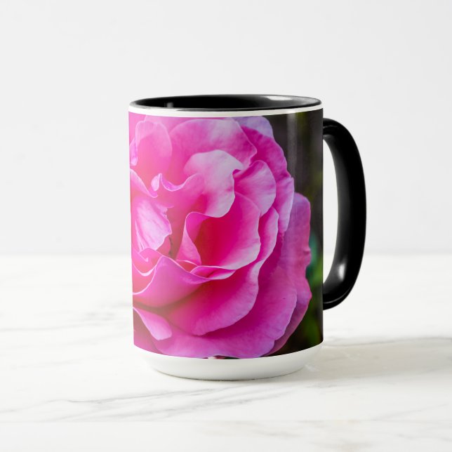Delikate rosa Rosa Rose. Tasse (VorderseiteRechts)