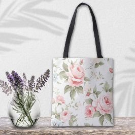 Delikate Rosa Rose Alles über - bedruckt Tasche