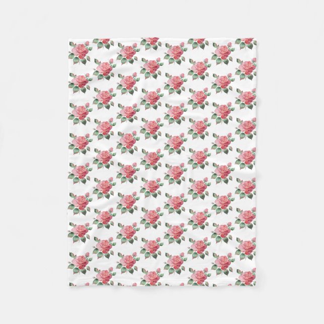 Delikate Rose Fleecedecke (Vorderseite)