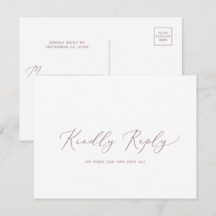 Delikate Rose Gold Calligrafy Song UAWG Postkarte