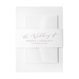 Delikate Rose Gold Calligrafy Wedding Einladungsbanderole