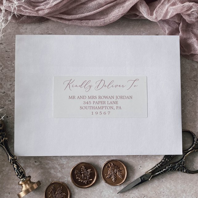 Delikate Rose Gold Guest Address Labels (Von Creator hochgeladen)