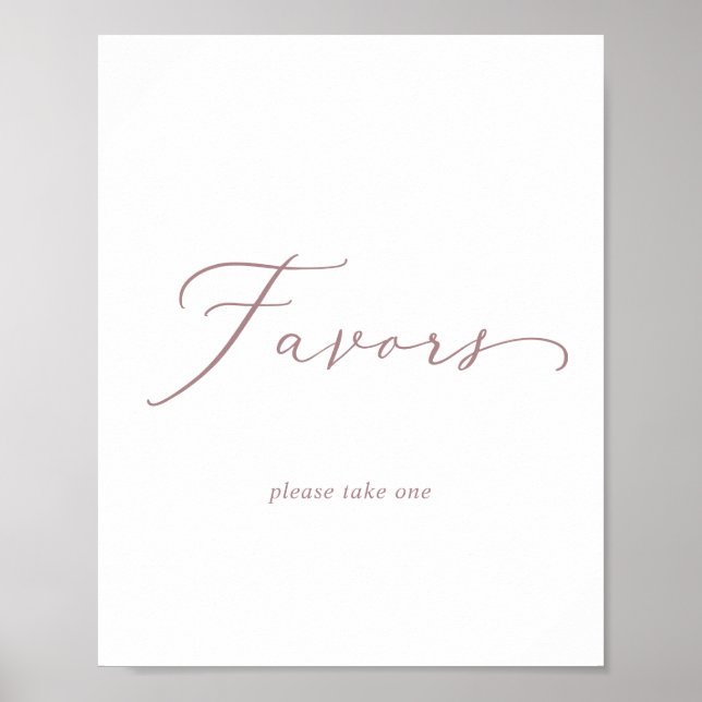 Delikate Rose Gold Kalligraphie Gastgeschenke Hoch Poster (Vorne)