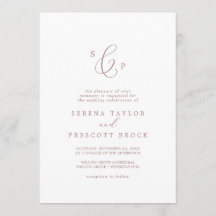 Delikate Rose Gold Mongram Hochzeit